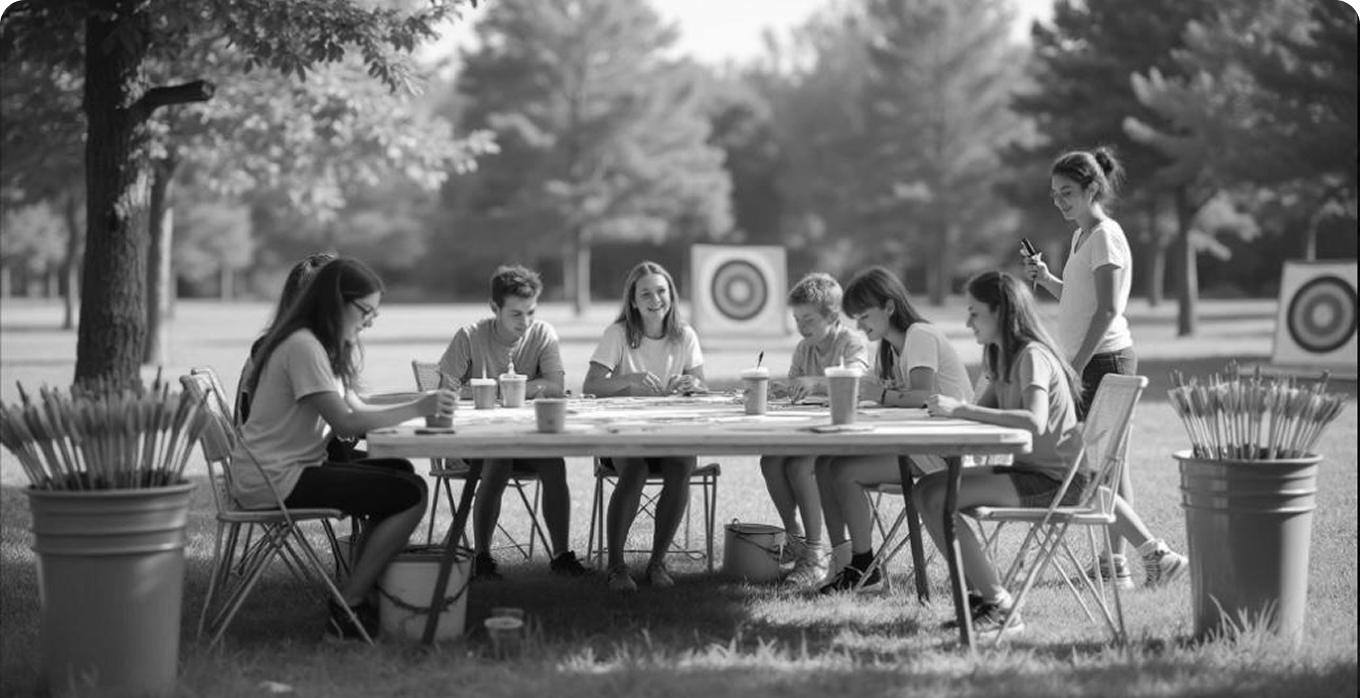 Leinwanddesign - Kreatives Arbeiten mit Pfeil und Bogen